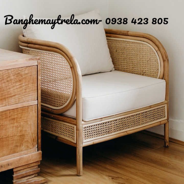 Ghế mây vuông mắt cáo